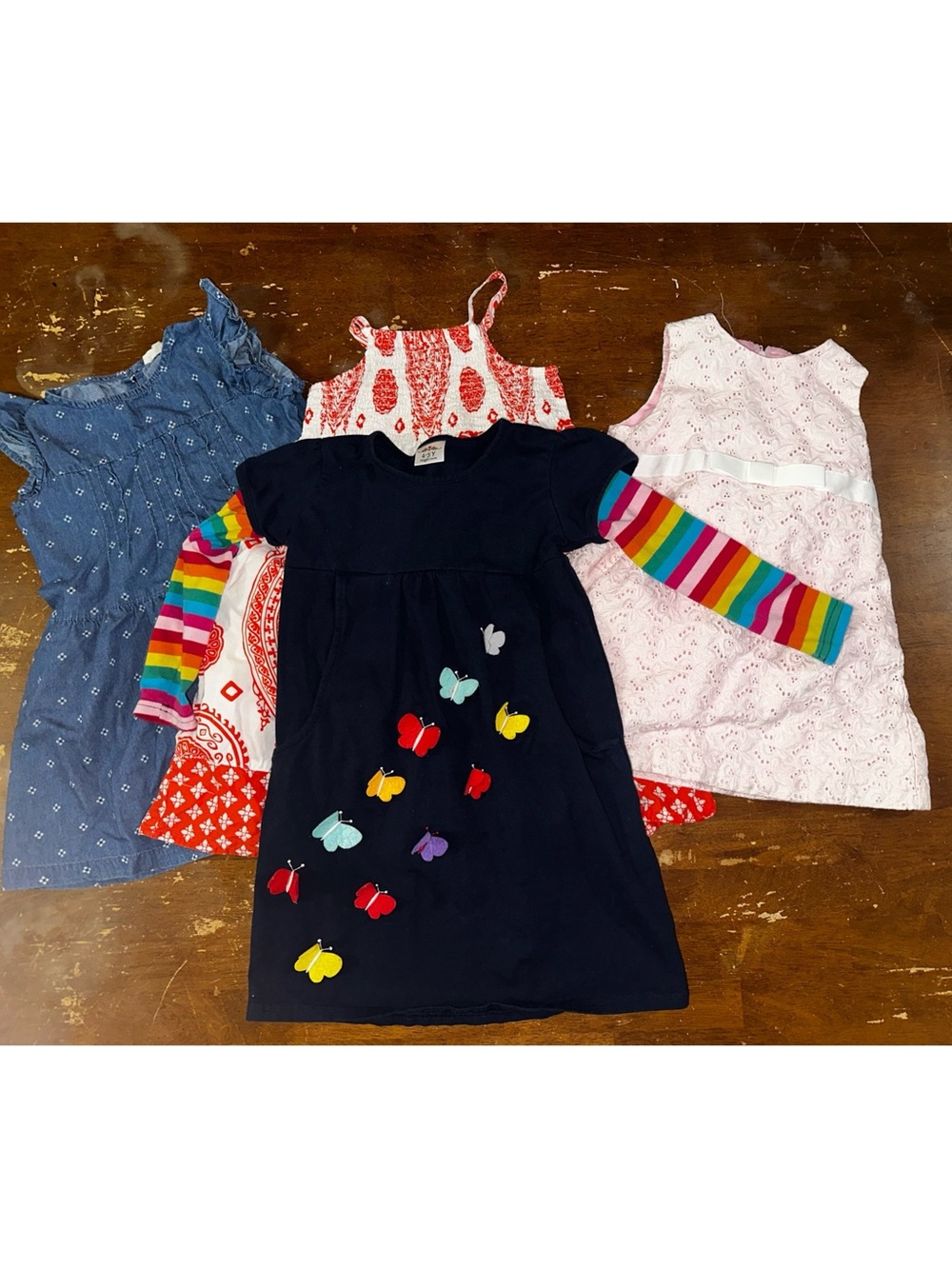 Bundle of 4 Girl’s Dresses-Size 4,4T-Carter’s,Copper Key,Cotton Pink & Unknown